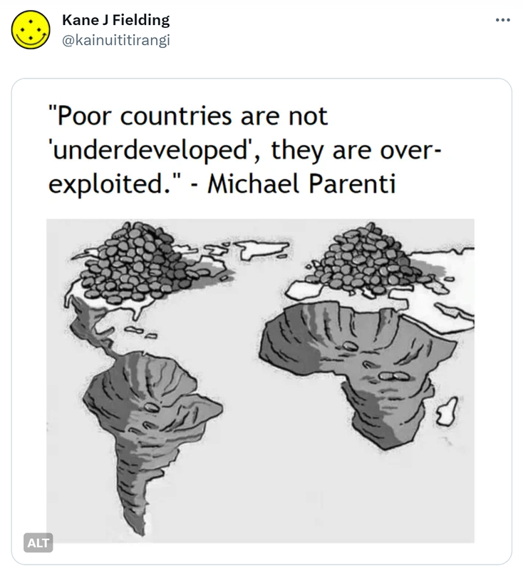 Poor countries are not 'underdeveloped', they are over-exploited. - Michael Parenti.
