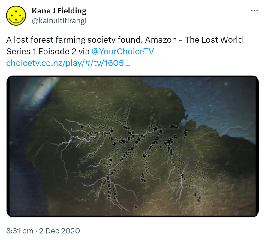 A lost forest farming society found. Amazon - The Lost World Series 1 Episode 2 via @YourChoiceTV. Choicetv.co.nz. 8:31 pm · 2 Dec 2020.